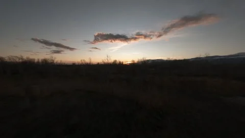 FPV during sunset, diving through trees. Video stock 281486237