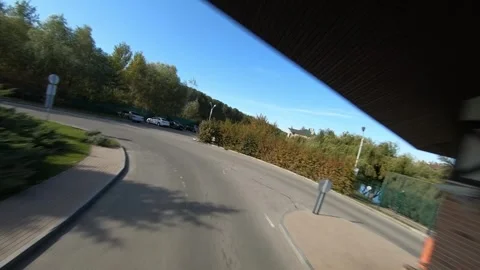 Fpv dynamic flight over a cottage town with a river and a park 스톡 동영상 248049878