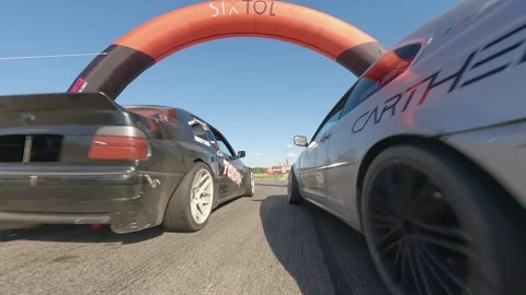 FPV Editorial Drift Action With Smoke and Sunlit Highlights in Milovice Stock Footage 328177966