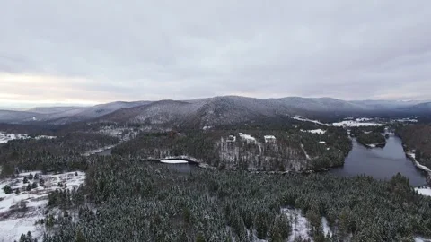 Fpv flight across snowy open fields Stock Footage 321178516