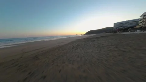 Fpv flight over the beach and the sea Video stock 239093768