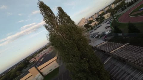 FPV flight over the city park Stock Footage 289040153