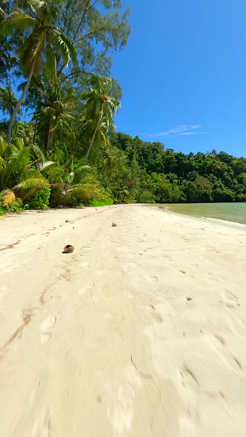 FPV Flight Over White Sandy Beach On Tropical Paradise Island In Thailand Vídeos de archivo 278312502