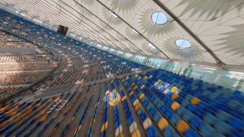 FPV flight, Stadium. cityscape time of day night. The view from the top to the i Stock Footage 265103647