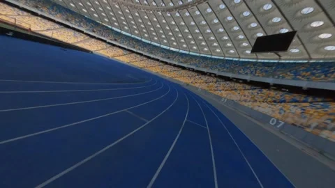 FPV flight, Stadium. cityscape time of day night. The view from the top Stock Footage 296604449