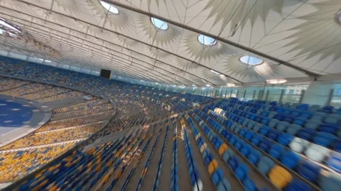 FPV flight, Stadium. cityscape time of day night. The view from the top to the i Stock Footage 303380492