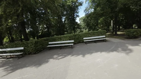 FPV flight through a park in Warsaw, Poland Stock Footage 282494424