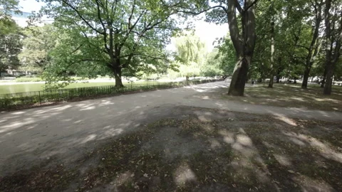 FPV flight through a park in Warsaw, Poland Stock Footage 282632831