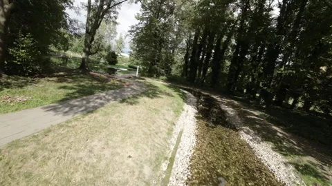 FPV flight through a park in Warsaw, Poland Stock Footage 283078069