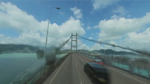 FPV hyperlapse of flying through highway in Hong Kong Stock Footage 245801345