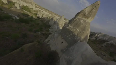 FPV Mountain Descent – LOG Flat Version – Cappadocia Turkey – 4K Stock Footage 311070845