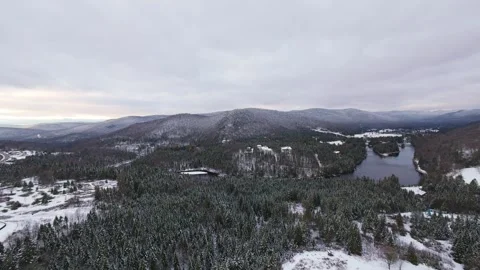 Fpv mountain ridge pass in winter light Stock Footage 321178496