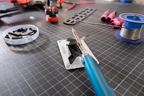 Fpv race drone construction Stock Photos