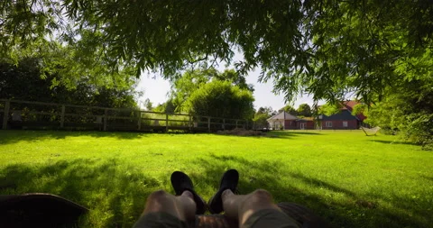 FPV of Relaxation Under Tree [8K] Stock Footage 204125192