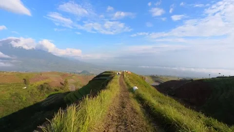 Fpv riding down the mount sumbing Stock Footage 273150431