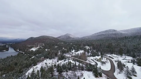 Fpv run along snowy hillside ridge Stock Footage 321178434