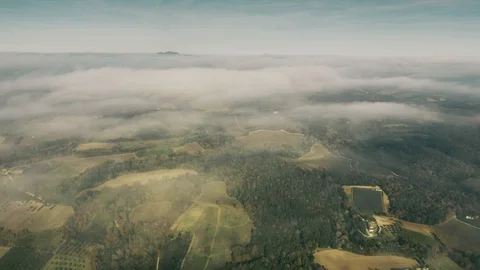 FPV shot of flight above clouds over Umbria region, Italy Stock Footage 108457229