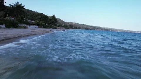 FPV shot of stormy waves in Greece Stock Footage 199280147