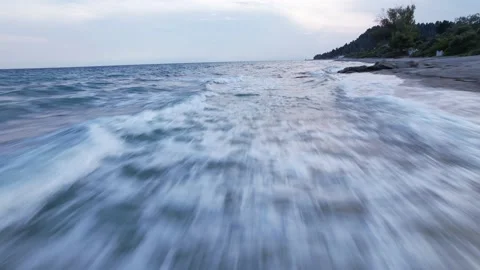 FPV shot of stormy waves in Greece Stock Footage 199281185