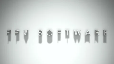 Fpv software 3D title animation white text on a white background Stock Footage 299759476