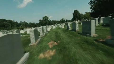 FPV through Graveyard Stock Footage 240649715