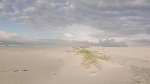 FPV of Tropical Beach With Mountains in Background Stock Footage 114823004