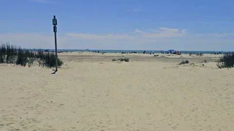 FPV-Walking in sand-Approaching beach- Sullivan Island, SC Stock Footage 335238541