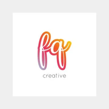 FQ logo, vector. Useful as branding, app icon, alphabet combination, clip-art 库存插图