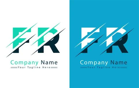 FR Letter Logo Vector Design Concept Elements Stock Illustration
