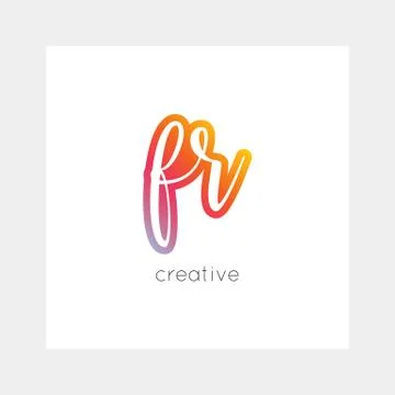 FR logo, vector. Useful as branding, app icon, alphabet combination, clip-art 库存插图