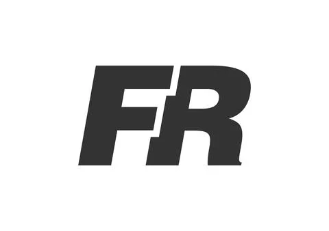 FR Techno Editable Font Logo For Corporate Branding. Bold, Futuristic Desig.. Stock Illustration