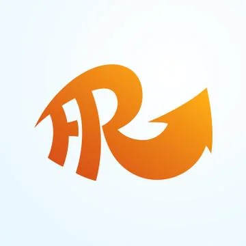FR Vector logo design Stock Illustration
