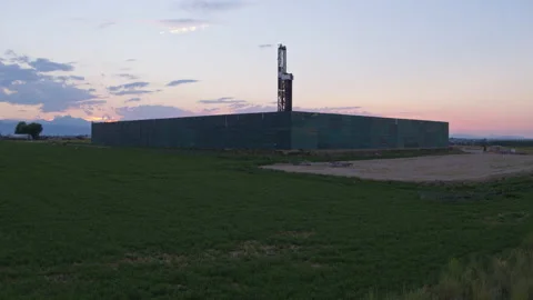 Frack welldrone shot in 4k Stock Footage 236063239