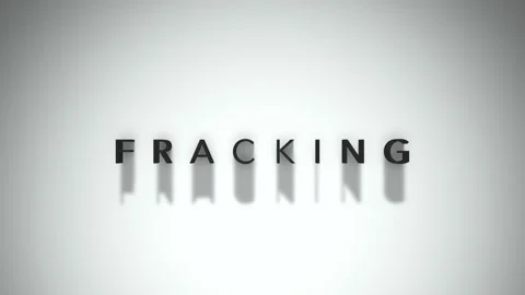 Fracking 3D title animation matte black text on a white background Video stock 300717375