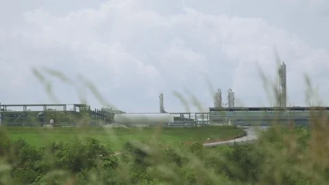 Fracking and natural gas infrastructure Stock Footage 135603524