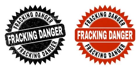 FRACKING DANGER Black Rosette Watermark with Rubber Texture Stock Illustration