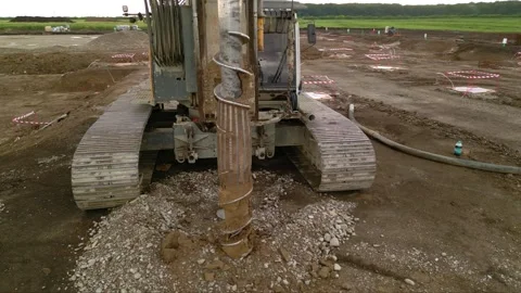 Fracking drilling for shale gas in a field Video stock 280513139