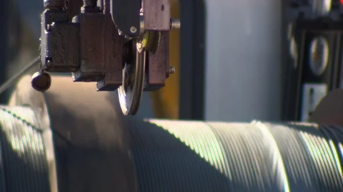 Fracking equipment being assembled before operation Stock Footage 125492911