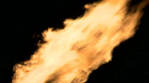 Fracking gas flare at night Stock Footage 47938354
