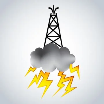 Fracking Oil Rig Symbol Stock Illustration