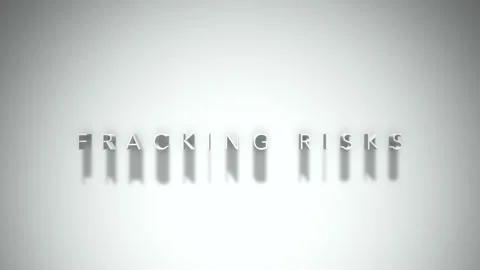 FRACKING RISKS 3D title animation with shadows on a white background Video stock 296785096