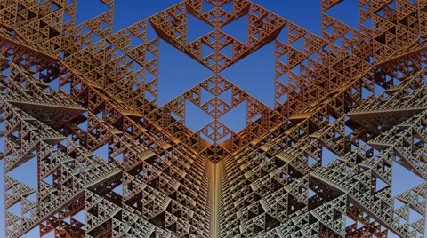 Fractal 3D animation mesh of triangles Stock Footage 68920648