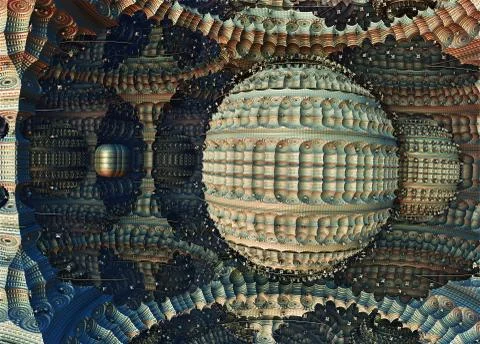 Fractal 3D background, abstract 3D illustration, element for design Stock Illustration