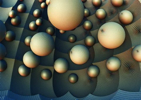 Fractal 3D background, abstract 3D illustration, element for design Stock Illustration