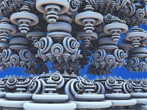 Fractal 3D background, abstract 3D illustration, element for design Stock Illustration