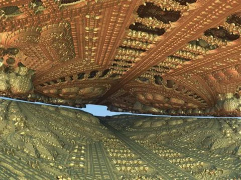 Fractal 3D background, abstract 3D illustration, element for design Stock Illustration