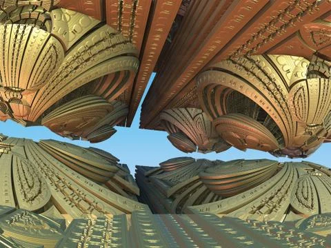 Fractal 3D background, abstract 3D illustration, element for design Stock Illustration