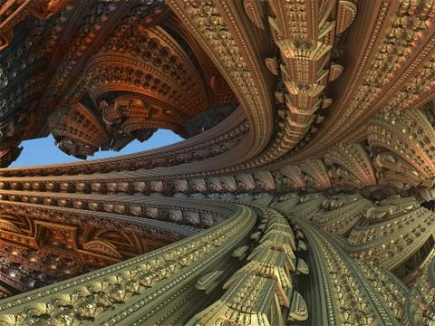 Fractal 3D background, abstract 3D illustration, element for design Stock Illustration
