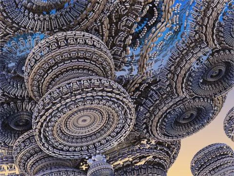 Fractal 3D background, abstract 3D illustration, element for design Stock Illustration