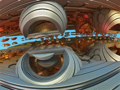 Fractal 3D background, abstract 3D illustration, element for design Stock Illustration